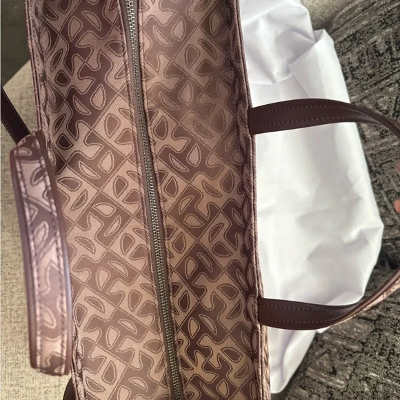 Telfar Large Chocolate Brown Monogram Shopping Tote - Picture 4 of 5